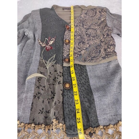 Vintage Spencer Alexis Patchwork Boho Jacket Skirt Set Cottagecore Size 6 - Picture 7 of 15